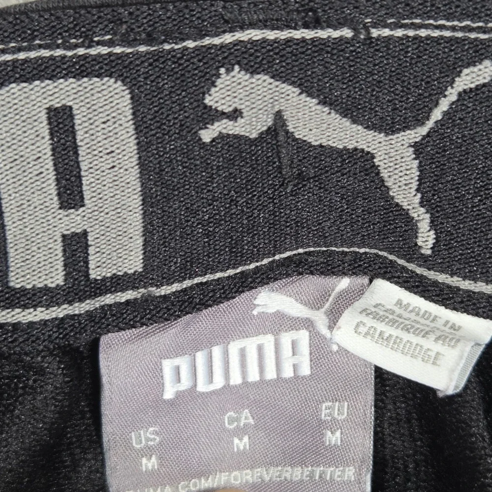 Puma Mens Black Training Joggers Tapered Sweatpants Size Medium Mesh Panels